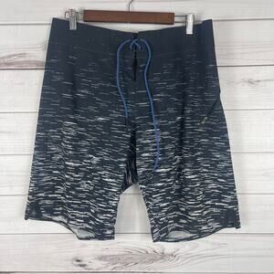 Lululemon Athletica‎ Black/White Print Ombre Board Shorts Swim Trunks Mens SZ 36